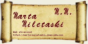 Marta Miletaški vizit kartica